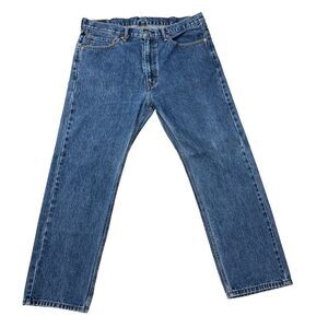 Levi's Mens 38x30 Blue 505 Regular Fit Straight Jeans Medium Wash Denim